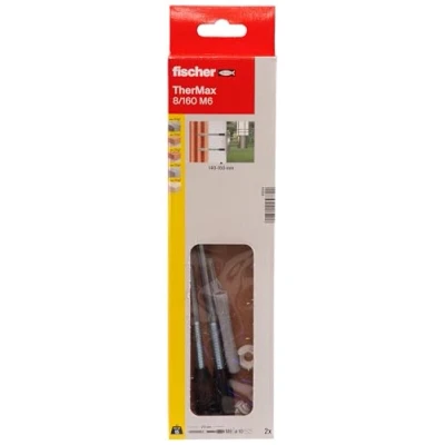 Imagen de fischer thermax 8/160 M6 2B. fijación en fachadas o paredes con aislante, para de toldos, estantes, rótulos sin rotura del puente térmico (2 ud)