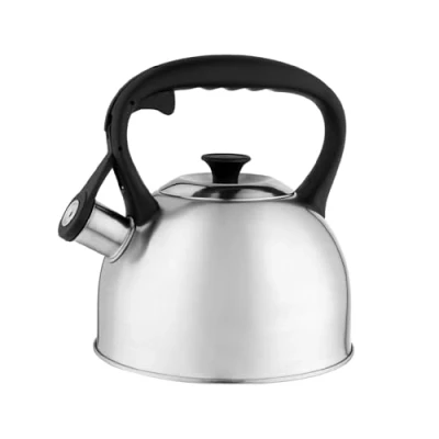 Imagen de FLORINA Hervidor de Agua (2,1 l) I Tetera Acero Inoxidable ONDA Mango Nailon Silbido Automático Tapa Desmontable para Cocina Inducción, Gas y Eléctrica Color: Plata