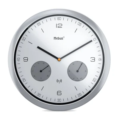 Imagen de Mebus 52827 plata Funk reloj de pared