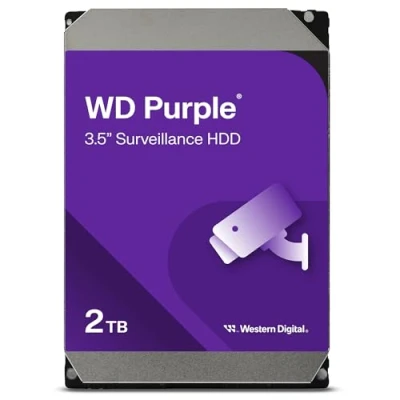 Imagen de WD Purple 2TB para videovigilancia. Disco duro interno 3.5&quot;, AllFrame Technology, 180BT/yr, 64MB Cache, Garantía 3 años