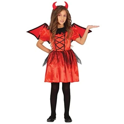 Imagen de FIESTAS GUIRCA Disfraz de Diablesa Coqueta Diablita Roja Niña Halloween 5 6 Años