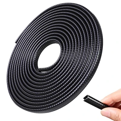 Imagen de Romon Protector Puertas Coche, 5M de Borde para Chapa, Sin Pegamento, U Forma, Goma Sedán, Camión, SUV (Negro)