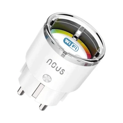 Imagen de Nous A1 WiFi Enchufe Inteligente con Proteccion sobretension, medidor Consumo, Mando a Distancia, Temporizador. Programable Google Home, Tuya Smart Life, Alexa enchufes. Kit Plug domotica
