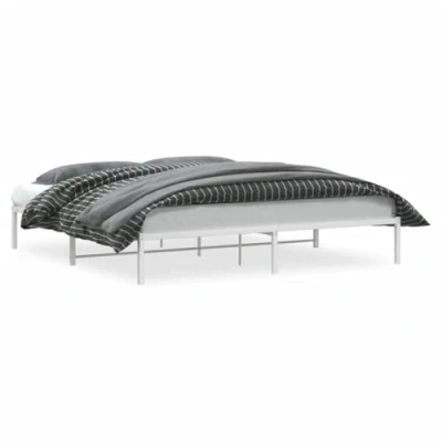 Imagen de vidaXL Estructura de Cama, Somier Listones con Almacenaje, Armazón Marco Cama Invitados, Mueble para Dormitorio, Metal Blanco 193x203 cm