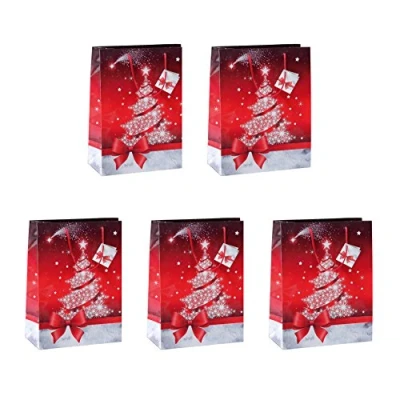 Imagen de SIGEL GT023 Bolsa Sparkling Tree, con capa exterior brillante, colgante de regalo, 170x230x90 mm, 5 unds.