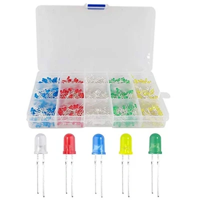 Imagen de YIXISI 600 PCS 3mm LED Diodo Emisor, Ultrabrillante Diodos Multicolor Emisores, Kit, Blanco/Rojo/Amarillo/Verde/Azul