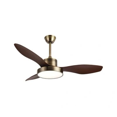 Imagen de Abrila Ventilador DC HAYATE Color Cuero con tres Aspas en Roble 6 Velocidades Ajustables 3 Temperaturas de Luz Mando a Distancia Incluido