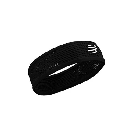 Imagen de Compressport Cinta de correr negra Thin Headband On/Off cabeza fina antitranspiración Fibras muy suaves secado rápido Máxima comodidad Multisport