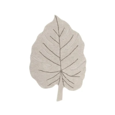 Imagen de Lorena Canals Alfombra Lavable Monstera Natural Natural, Marrón Tierra 97% Algodón 3% Otras Fibras. Base: Reciclado 120x180 cm