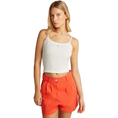 Imagen de Tommy Jeans Essential Strap 2 PACK Top, Mujer, Talla: 36, Ecru/ black