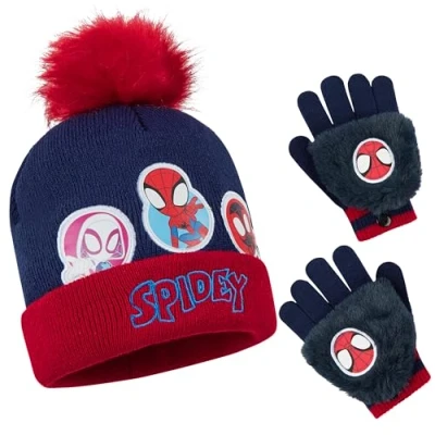 Imagen de Marvel Set de Accesorios Invierno para Niño Regalos Niños y Adolescentes (Azul Marino/Rojo Spidey 2 Pcs)