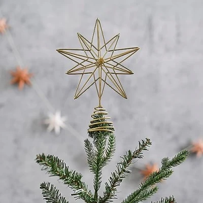 Imagen de Ginger Ray Estrella de Alambre Dorado 3D para árbol Navidad, Accesorio Decorativo