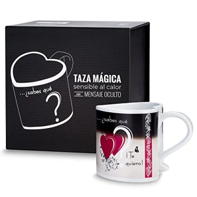 Imagen de Froster Taza Mágica con Mensaje Te quiero, Cambia Color Temperatura, Corazon, San Valentín, Amor, para Mujer, Amiga
