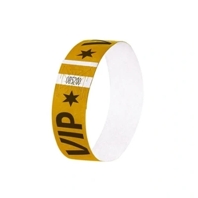 Imagen de SIGEL EB217 120 Pulseras de identificación y control para eventos, &quot;VIP&quot;, Super Soft 25,5 x 2,5 cm, dorado
