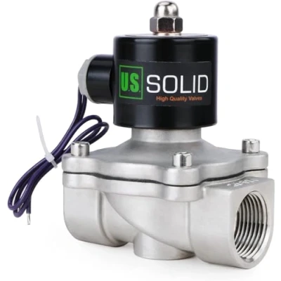 Imagen de U.S. Solid 12V DC 1&quot; G Electroválvula Eléctrica Acero Inoxidable Normalmente Cerrado &quot;NC&quot; Solenoid Válvula Accionamiento Directo Aire Agua Aceite