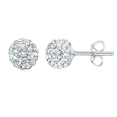 Imagen de SILVEGO Pendientes para mujer de Plata ley 925 con Cristales Swarovski, ley, Swarovski