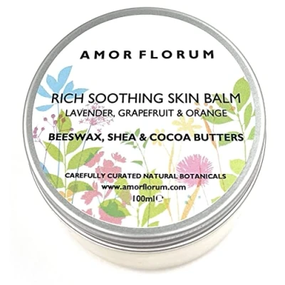 Imagen de 100% Natural BÁLSAMO CALMANTE Para la PIEL MANTECA de CACAO +KARITÉ y CERA ABEJAS 100 ml AMOR FLORUM. Protege Barrera Piel, Hidrata, Calma Repara. Pieles Sensibles