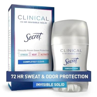 Imagen de Secret Clinical Strength Invisible Solid Women&#039;s Antiperspirant &amp; Deodorant Completely Clean Scent, 1.6 Fluid Ounce by