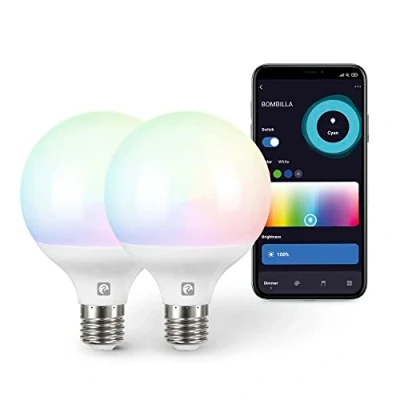 Imagen de Garza Smart Pack 2 Bombilla LED Inteligente WiFi Globo G95, 11W (equivale a 75W de incandescencia), E27, RGB + CCT, Intensidad regulable, Programable, Control voz y app, Alexa/Google, 2.4GHz