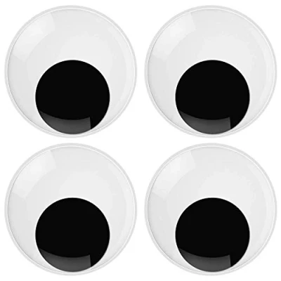 Imagen de Wiggle Eyes, 4 piezas grandes gigantes autoadhesivas ojos gordos (76 mm/3 pulgadas)