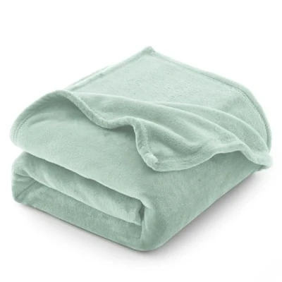 Imagen de CozyLux Manta Franela Reversible para Cama 90, Sofá 150x200 cm, de Microfibra, Suave, Cálida, Transpirable (Verde Claro)