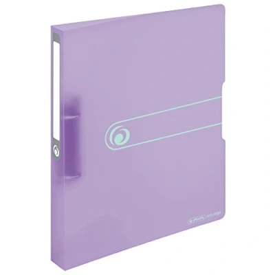 Imagen de Herlitz 11409034 Archivador (tamaño A4, 2 anillas, 25 mm, lámina de polipropileno), color morado transparente