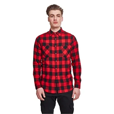 Imagen de Urban Classics Checked Camisa, Hombre, Talla: 4XL, Black/red