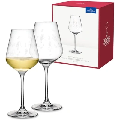 Imagen de Villeroy &amp; Boch , Toy&#039;s Delight Copa Vino Blanco Claro, Apto Para Lavavajillas, Cristal, Blanco, Navidad, Vidrio De Cristal