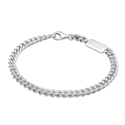 Imagen de Kuzzoi 0204362022 Pulsera de plata ley 925 para hombre, con mosquetón, longitud 19 a 23 cm, peso 12 g