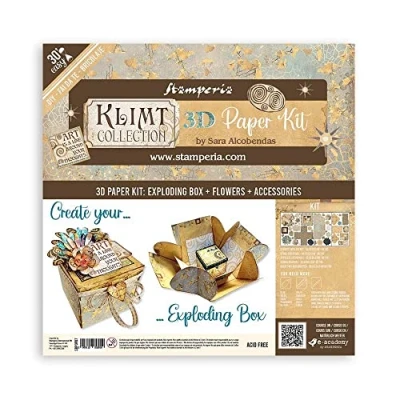 Imagen de STAMPERIA INTERNATIONAL, KFT Klimt Kit de Papel 3D, Various, 10 x 15 cm, 3