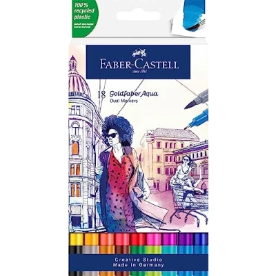 Imagen de Faber Castell 164618 Goldfaber Aqua Dual Markers. Pack 18 surtidos, FC164618