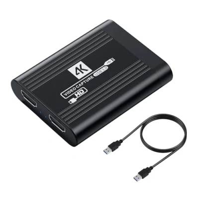 Imagen de SHUBEIEUMI Capturadora de Video, 4K Dispositivo Captura Video HDMI USB 3.0, Card HD 1080P Grabación Vídeo con Transmisiones en Directo, 60FPS