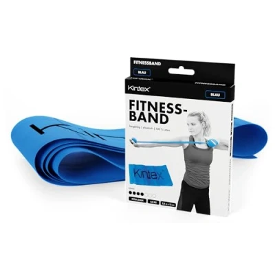 Imagen de Kintex Banda de Fitness, 2,5 m x 15 cm, Cinta Gimnasia en 7 resistencias, 100% látex, Entrenamiento transportable (Azul)