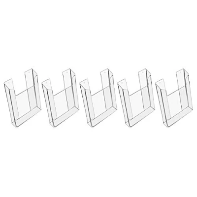 Imagen de HMF 46842 Expositor de folletos para pared, acrílico, 5 unidades, DIN A5, formato vertical, transparente