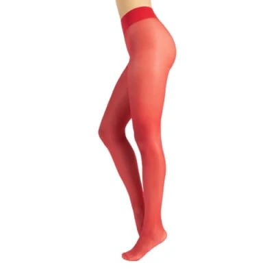Imagen de CALZITALY Medias Transparentes, Pantimedias Invisibles, Panty Media de Mujer, Pantis 20 DEN S, M, L, XL Negro, Natural, Verde, Violeta, Azul, Blanco, Estampado Made in Italy (M, Rosso)