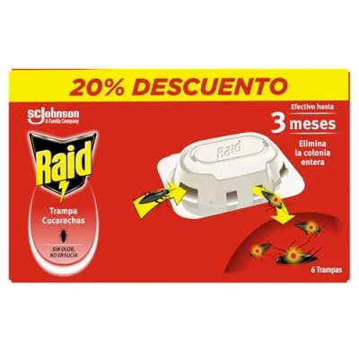 Imagen de Raid Cebos Anticucarachas, Trampa para Eliminar Cucarachas y Huevos, 6 unidades