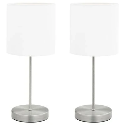 Imagen de Lámparas De Mesa 2 Unidades Con Botón Táctil Blanco E14 Vidaxl