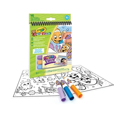 Imagen de CRAYOLA Mini Kids Libro con Actividades para Colorear, Colorea y Borra, 3 Temas Surtidos, Actividad Creativa la Primera Infancia, 81 1499