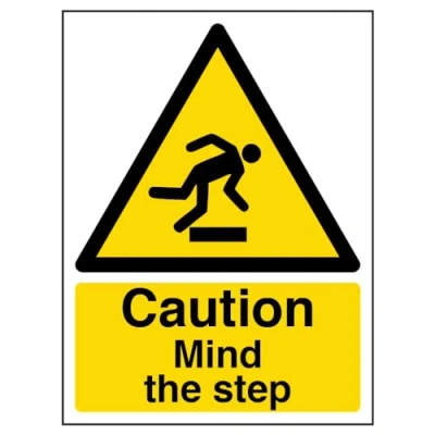 Imagen de Vsafety 63013 an s&#039;precaución mente el paso&#039; alerta General señal, autoadhesivos, vertical, 150 mm x 200 mm), color negro/amarillo