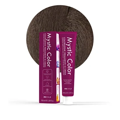 Imagen de Mystic Color, Tinte para el Cabello, Fórmula Enriquecida con Aceite de Argán y Caléndula, Coloración Permanente en Crema Larga Duración, Rubio Ceniza 7.1, 100 ml