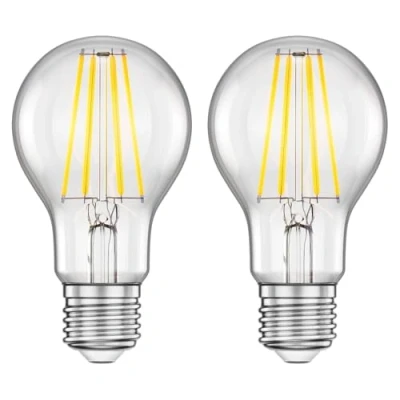 Imagen de ledscom.de 2 bombillas LED E27, A60, blanco cálido (2700 K), 7,1 W, 963lm, regulador de intensidad 3 niveles