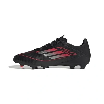 Imagen de adidas F50 League Football Boots FG/MG, Botas de fútbol Unisex Adulto, Core Black/Iron Metallic/Lucid Red, 36 2/3 EU
