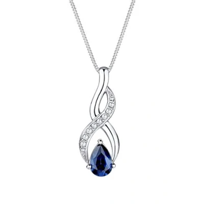 Imagen de Elli Collares Mujer Colgante Infinito con Cristales de Zirconia Cúbica zafiro en Plata Ley 925