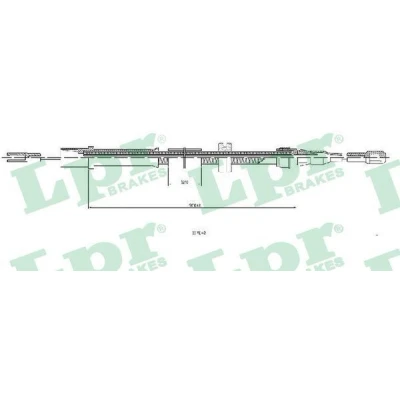 Imagen de LPR C0455B Cable de Freno Mano 1170/910 Discos MERCEDES BENZ: Vito Furgón, Bus