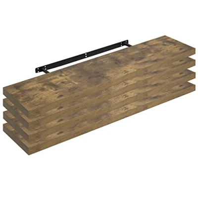Imagen de WOLTU Estanteria Pared, Estante Flotante, Juego de 4 Pared Madera MDF, para salón, Cocina, Pasillo RG9315hov
