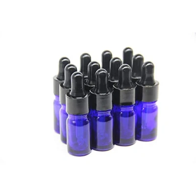 Imagen de YIZHAO Azul Frasco Cuentagotas Cristal 10ml, con Goteros Cristal, para Aceite Esencial, Laboratorio, Aromaterapia, Fragancia, Masaje, Cosméticos, Viajes 12Pcs