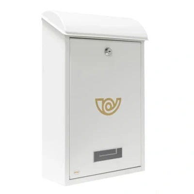 Imagen de Amig Buzón de Correo Exterior Modelo 2 Diseño Elegante y Seguro Fácil Instalación Alta Durabilidad Ideal para DIN A4 Blanco 40x25x10 cm Metal