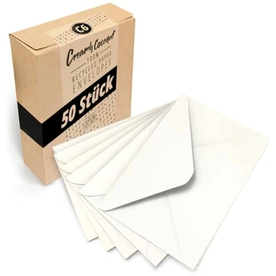 Imagen de Japun sobres blancos (50 piezas) de papel, sobre sin ventana DIN C6 162 x 114 mm