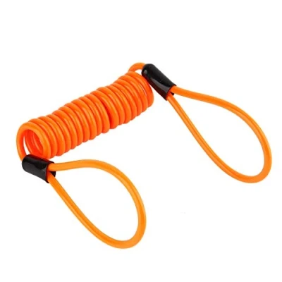 Imagen de Cuerda Antirrobo de recordatorio resorte, bloqueo disco alarma icleta motocicleta Cable resorte seguridad apretado naranja