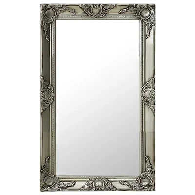 Imagen de vidaXL Espejo de Pared Estilo Barroco Rectangular Colgante Armario Baño Antiguo Retro Consumo Maquillaje Decoración Hogar Plateado 50x80 cm